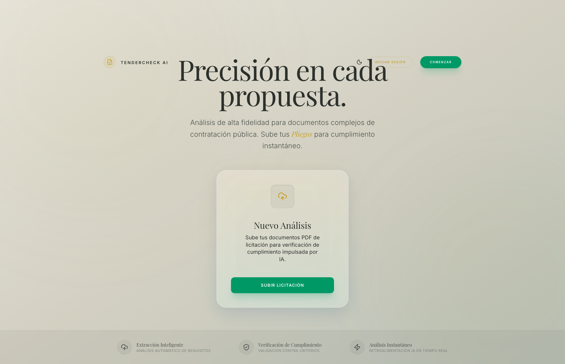 TenderCheck AI Dashboard