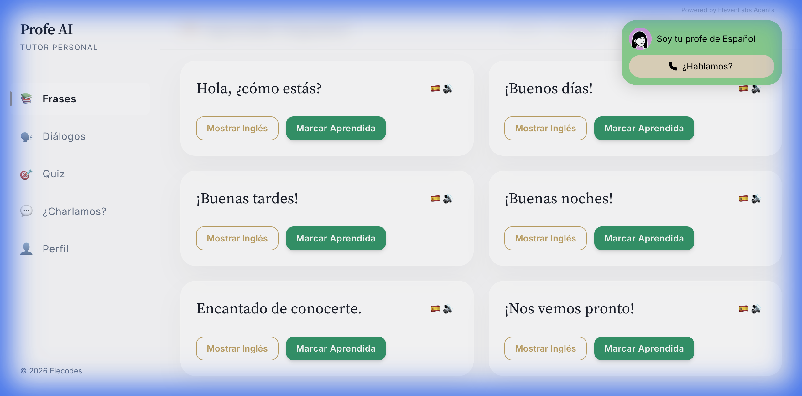ProfeAI Learning Interface